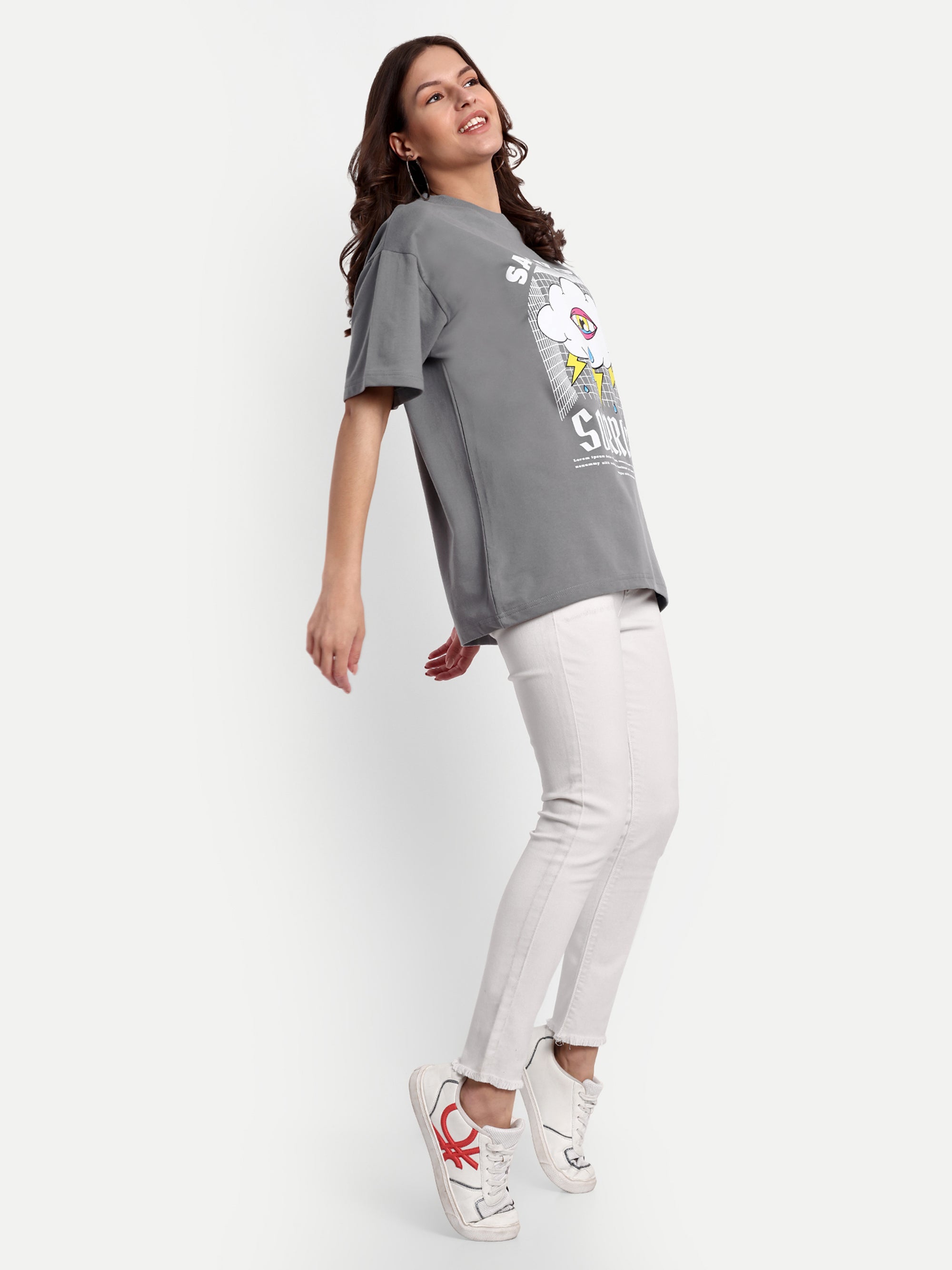 Save Your Sorrow Grey Oversized T-shirt