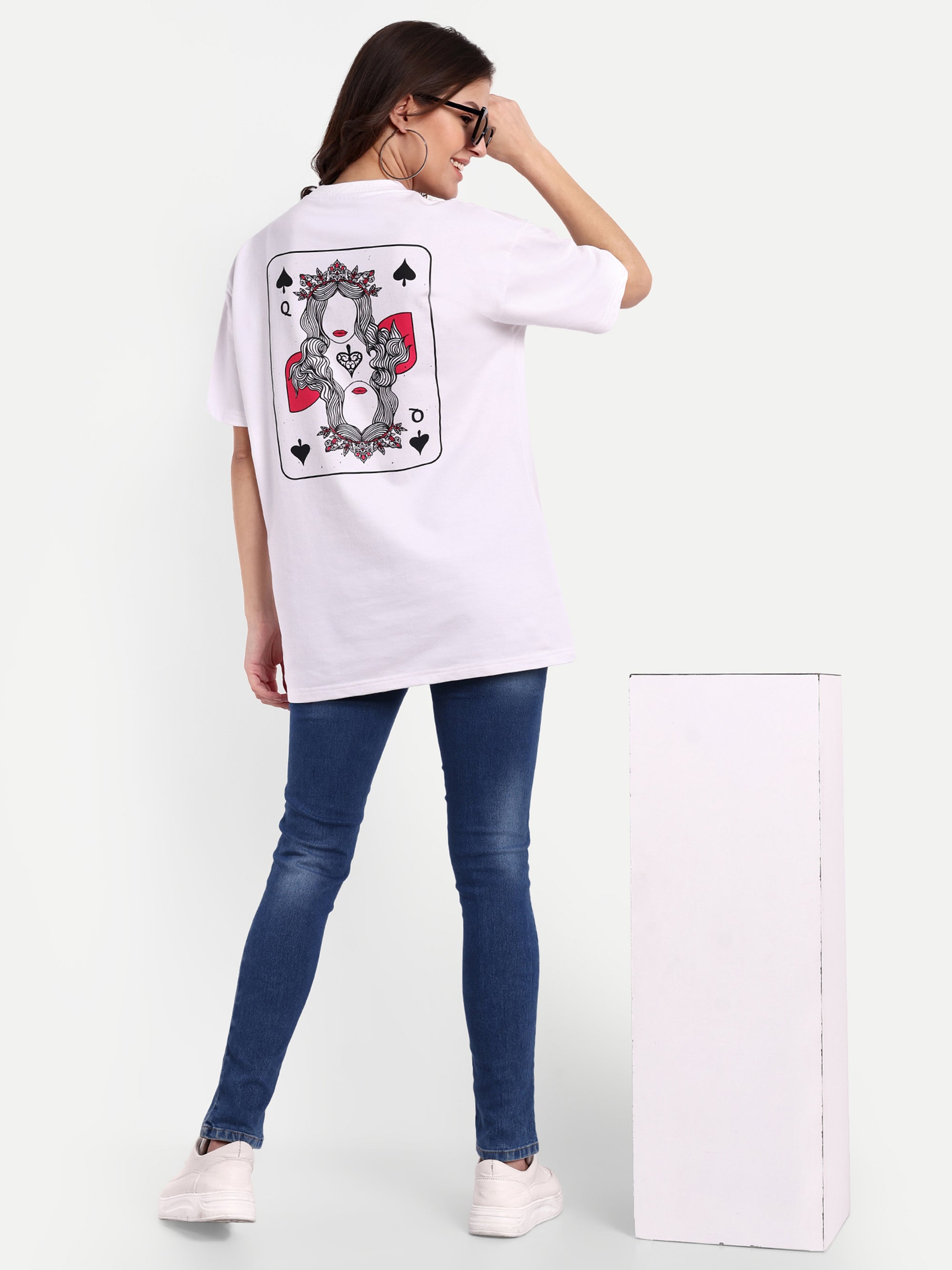 Spade Queen White Oversized T-shirt