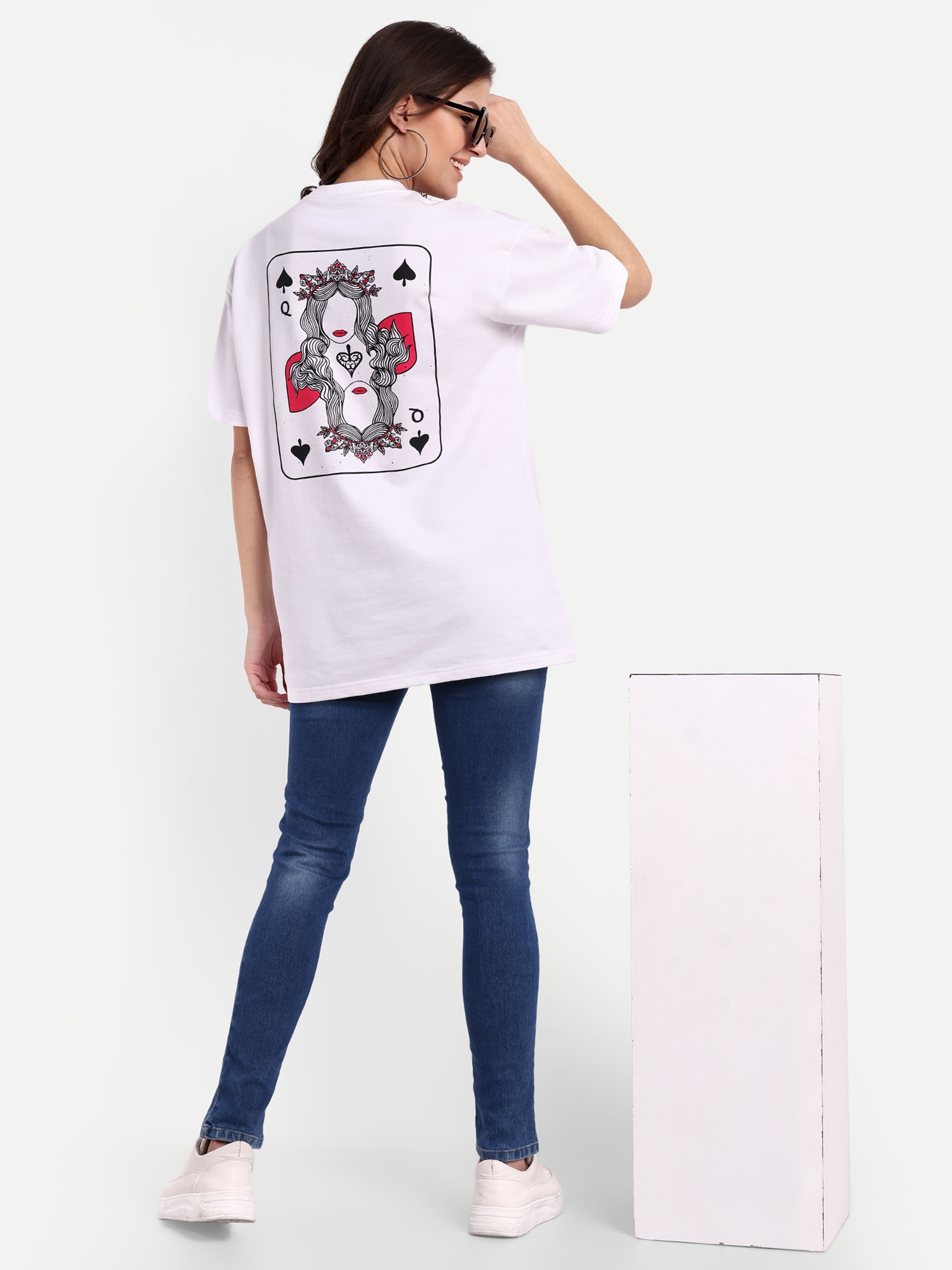 Spade Queen White Oversized T-shirt